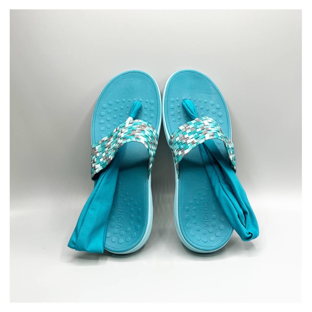 Vionic Women's SZ 9 Serene TIA Blue Berry Arch Support Ankle Wrap Sandals Shoes - Picture 7 of 11